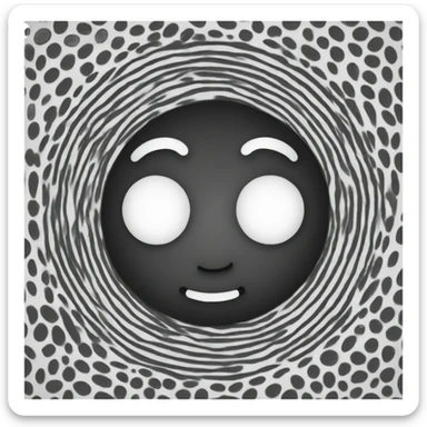 circle black and white sticker