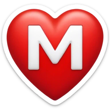 coeur rouge avec un "M" dedans sticker