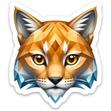 Lynx made of crystals sticker