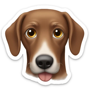 Un perro salchicha de color marrón oscuro con manchas blancas y ojos marrones  sticker