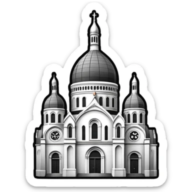 now I want a sticker with the Sacre Coeur church in black and white sticker