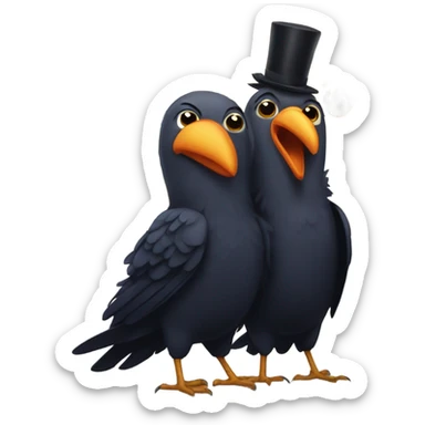 Crows celebrating New Year’s Eve  sticker