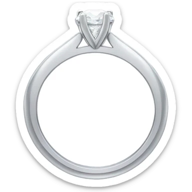 Engagement ring with thin silver band and pear shaped diamond sticker