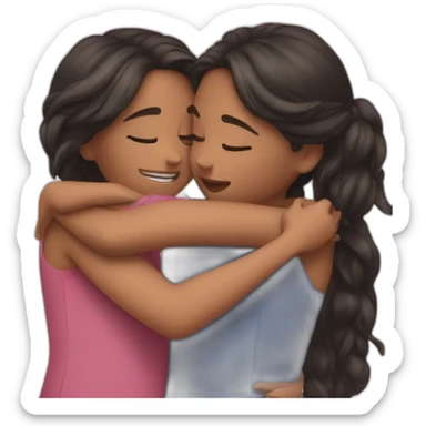 two grils hugging  sticker