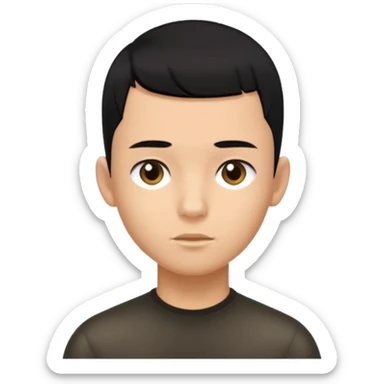 create a long buzz haircut boy that has black hair hair need to go on forhead and it cant be flat little fringe sticker