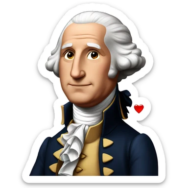 george washington with heart eyes sticker