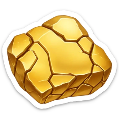 A gold nugget sticker