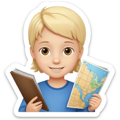 child Holding Maps sticker