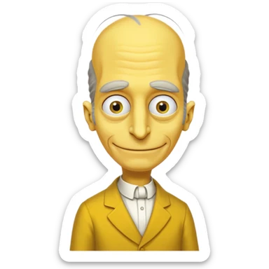 Mr. Burns, simpson, yellow skin tone, very very very long nose. complete yellow dress. sticker