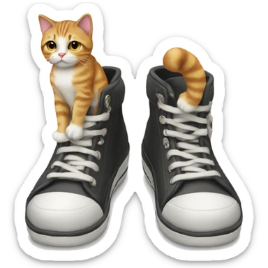cat in the shoes  sticker