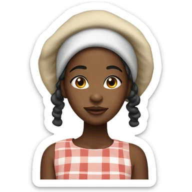 Black girl with big hoop earrings and a bonnet  sticker