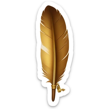 a feather quill and a scroll sticker