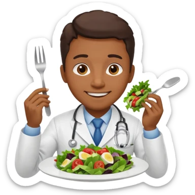 Doctor eating in restaurant full body sticker