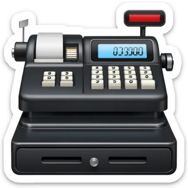 cash register from the front sticker
