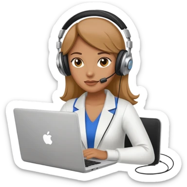 super busy female with laptop and headphones do not disturb sticker