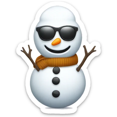 snowman  with sunglasses and vest. Stick arms with light bulb buttons sticker