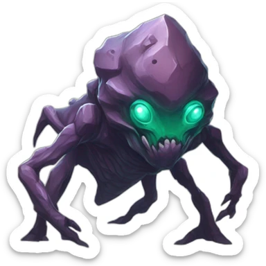 alien mountain creature scifi roguelike rpg style inspired by slay the spire digital art sticker