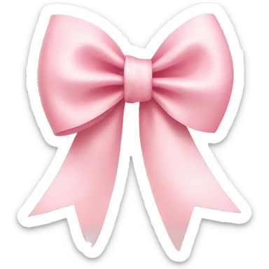 light pink ribbon bow sticker