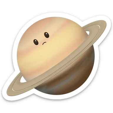 make a similar image of the planet uranus but without the eyelashes.  Have the face look a little confused as the planet is tilting sideways.  The planet should have a single ring around it. sticker