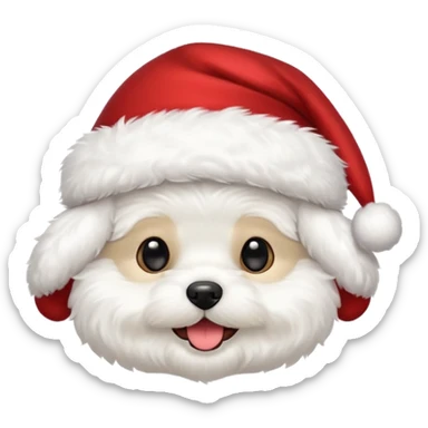 Bichon frisé emoji for x-mas sticker