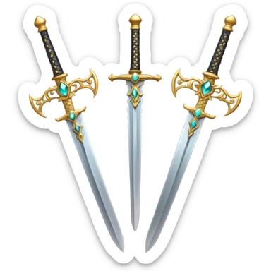 Create a two royal looking swords sticker