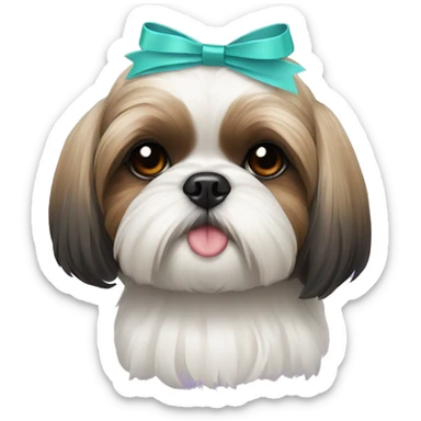 shihtzu with ribbon sticker