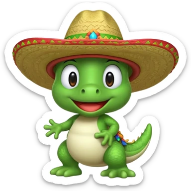 Yoshi with a sombrero sticker