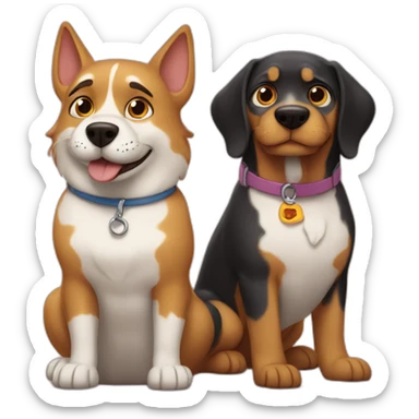 catdog but both are dogs sticker