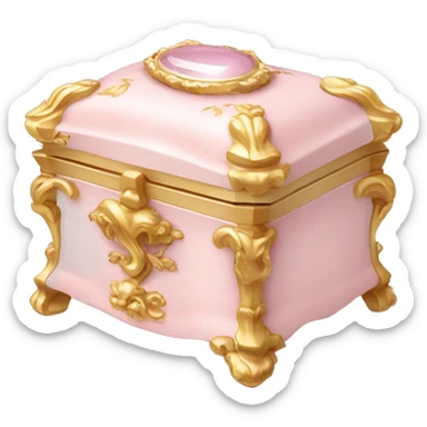 Pale pink rococo jewelry box sticker