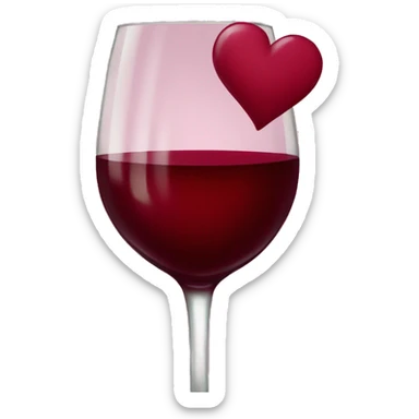 Wine red heart sticker
