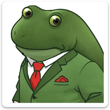 bufo in a japanese suit sticker