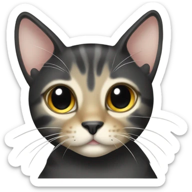 black toitose cat with blonde specks sticker