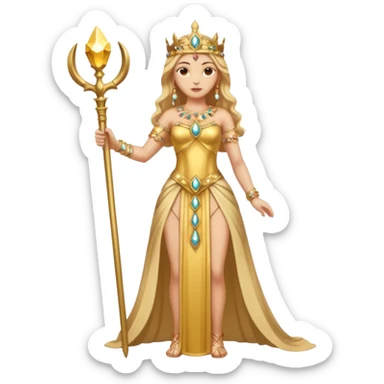 una diosa de la época púnica, de alto rango y de estatura media, una foto de cuerpo entero sticker