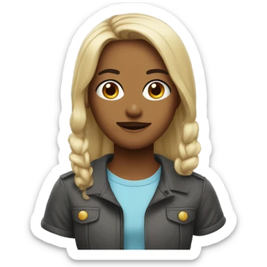 Девочка с игрушкой зайчик  sticker