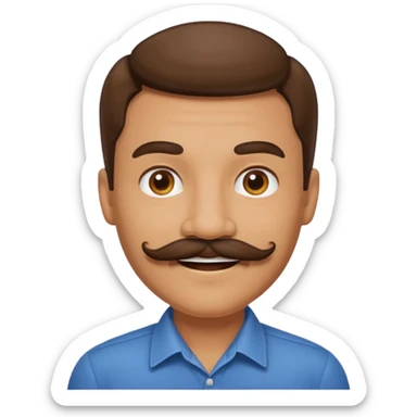 Mustache on a normal smile sticker