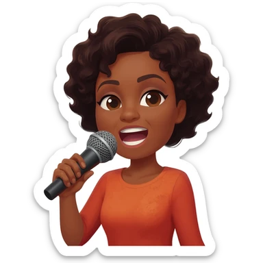 Gonemili Grace chante avec un micro en main sticker