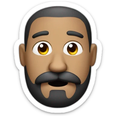 hombre gordo de pelo negro y cabeza redonda con un gran bigote durmiendo sticker