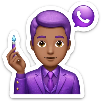 man office supervisor wearing glitter purple glittery clothes sticker