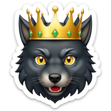 Scary Evil Black Wolf with Gold Crown sticker
