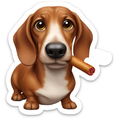 Sausage dog smoking  sticker