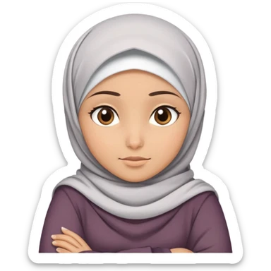 A browskin girl wearing a hijab while crossing her arms sticker
