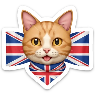 cat singing "my butthole speaks british" sticker