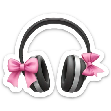 Headphones with pink bow sticker