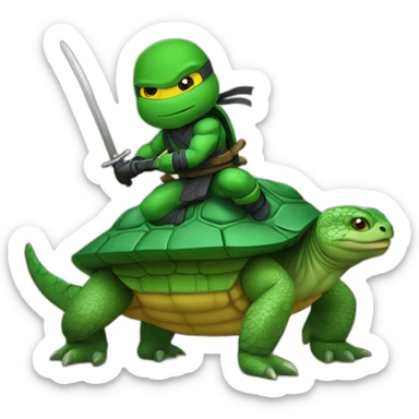 Tortue ninja sur alligator sticker