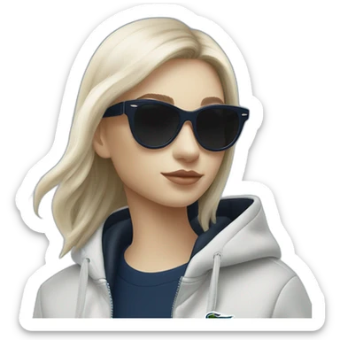Lacoste bag girl with black lacoste hoodie e and blue oakley sportive sunglass  sticker