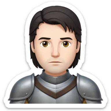 knight with dark hair, grey armor sticker