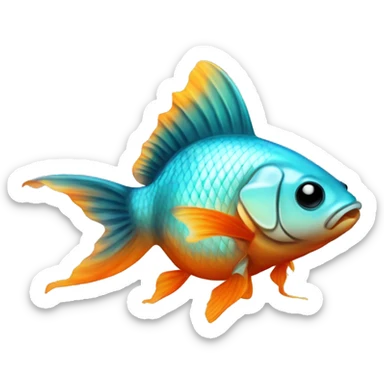 Goldfish with knives in it’s fins sticker