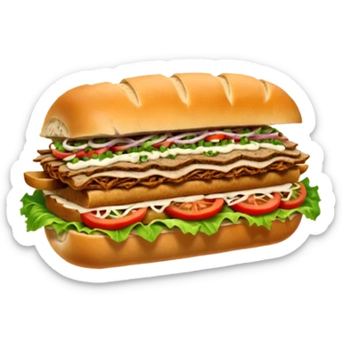 Döner‑Fladenbrot, frisch aufgebacken, leicht geröstet, gefüllt mit saftigem Dönerfleisch, knackigem Salat, Tomaten, Zwiebeln und Kräutersauce. Warme Food‑Fotografie, hohe Details, weiches Licht, Fokus auf Texturen, appetitlich, moderne Restaurant‑Ästhetik, natürliche Farben. sticker