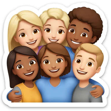 happy friends sharing a moment sticker