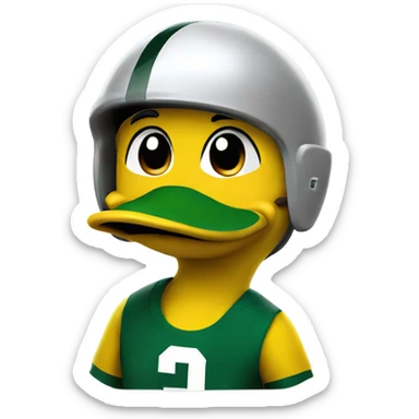 university of oregon duck mascot wearing an ohio state football uniform that has the ohio state logo on it sticker